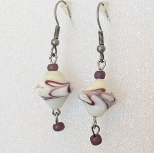 Murano Art Glass New 2" Dangle Drop Hook Earrings